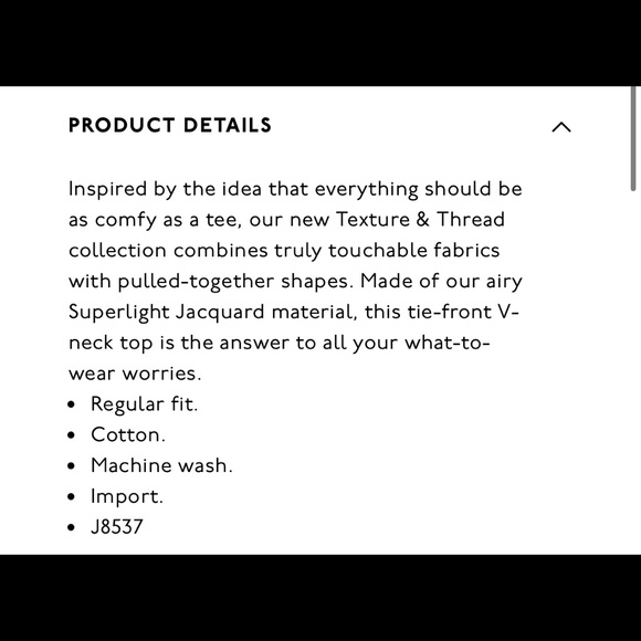 Madewell Texture & Thread V-Neck Modern Tie-Front Top - Picture 2 of 2